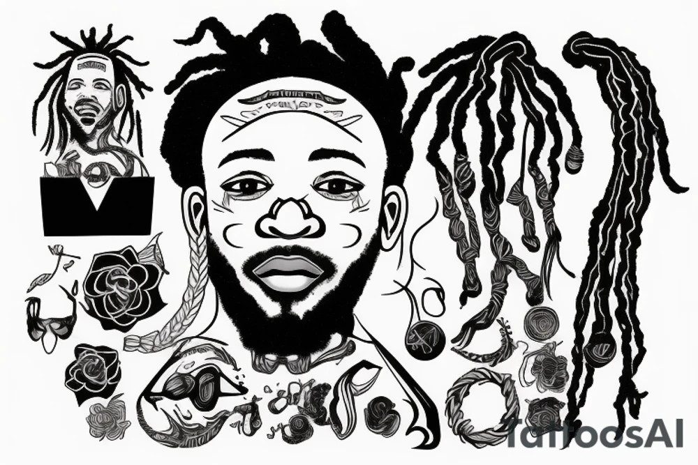 black boy with dreads tattoo idea