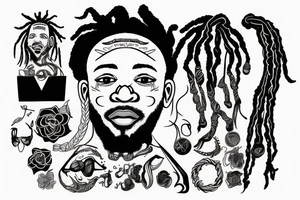 black boy with dreads tattoo idea