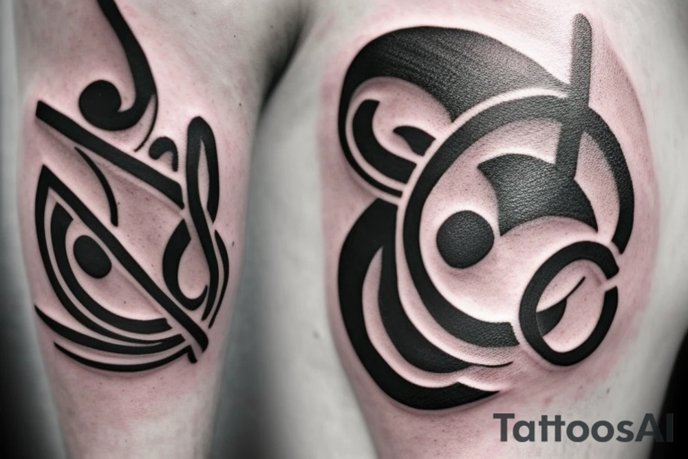 The number 8 as an acoustic guitar tattoo idea