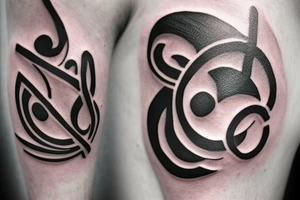The number 8 as an acoustic guitar tattoo idea