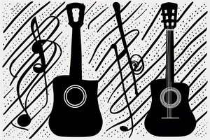 Treble clef as an acoustic guitar tattoo idea