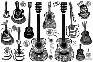 The number 8 as an acoustic guitar tattoo idea
