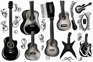 The number 8 as an acoustic guitar tattoo idea