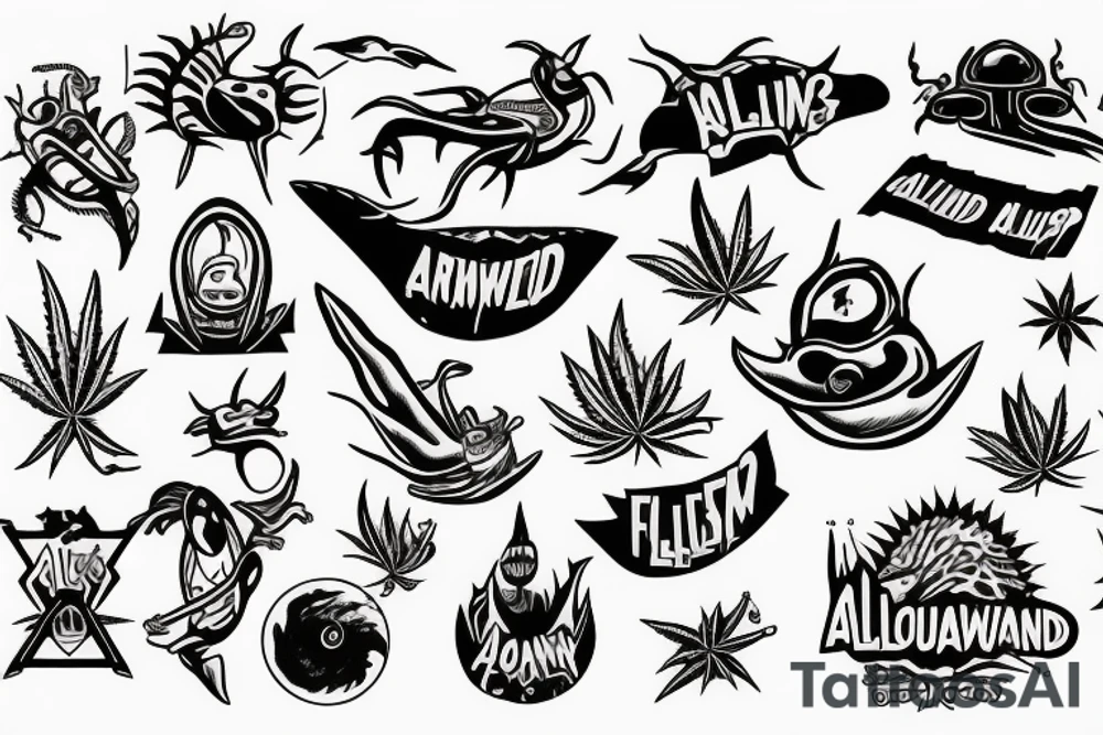 Rollercoaster to alien weed planet tattoo idea