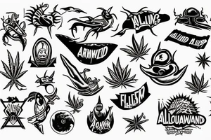 Rollercoaster to alien weed planet tattoo idea