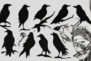 Raven silhouette tattoo idea