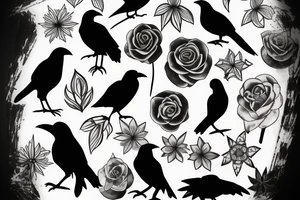 Raven silhouette tattoo idea