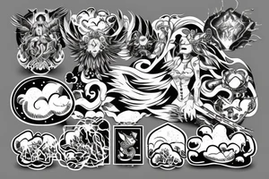 clouds dark fantasy tattoo idea