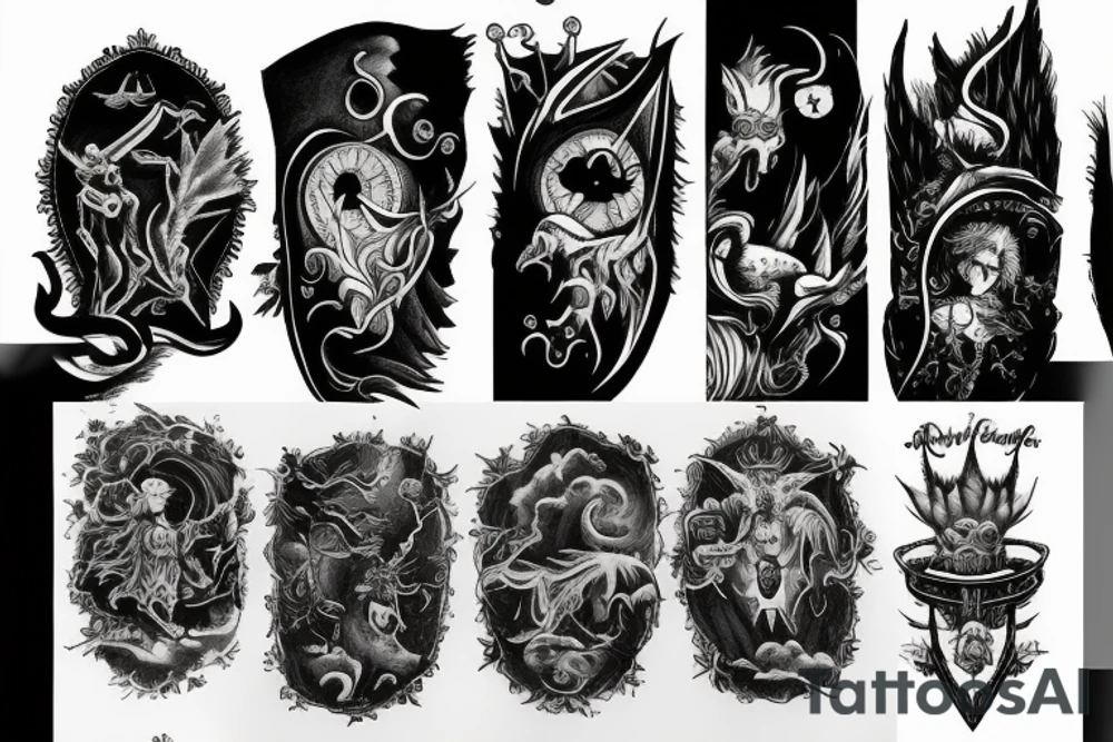 clouds dark fantasy tattoo idea