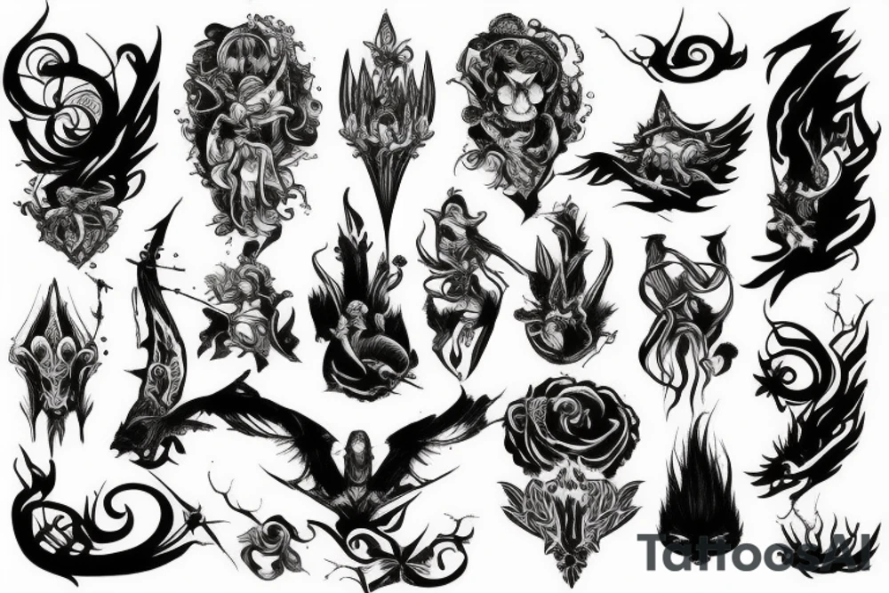 clouds dark fantasy tattoo idea