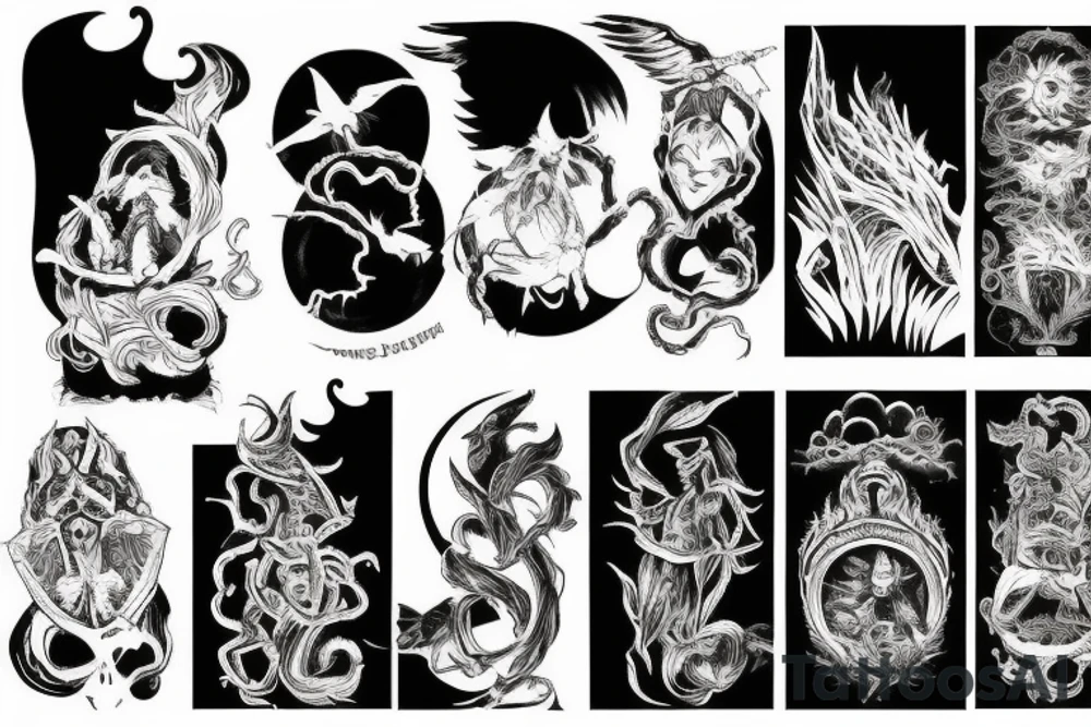 clouds dark fantasy tattoo idea