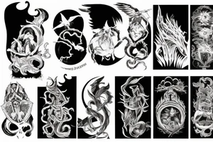 clouds dark fantasy tattoo idea