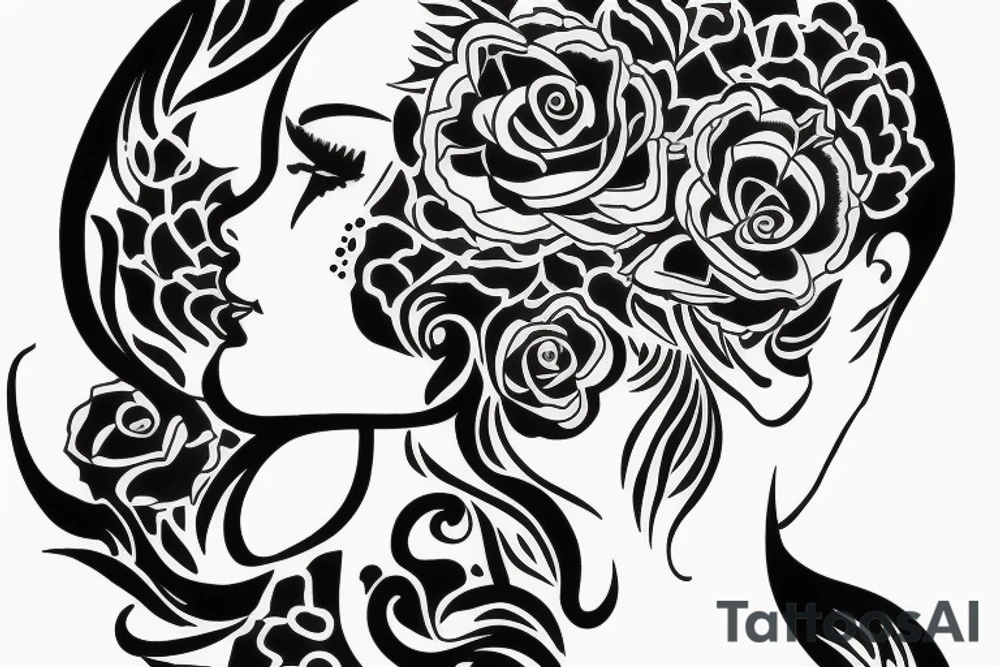 Baby face side profile Silhouette with beautiful background and special meaning tattoo idea