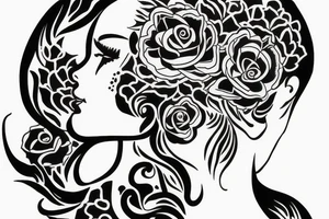 Baby face side profile Silhouette with beautiful background and special meaning tattoo idea