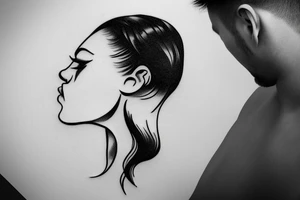 Baby face side profile Silhouette with beautiful background and special meaning tattoo idea