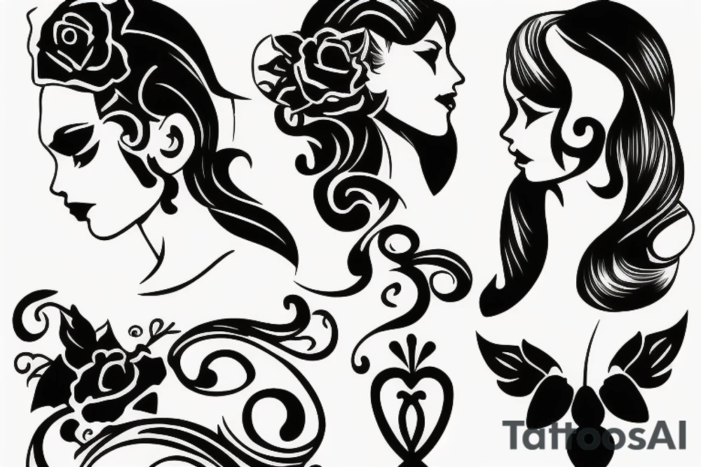 Babyface side profile Silhouette with beautiful background and special meaning tattoo idea