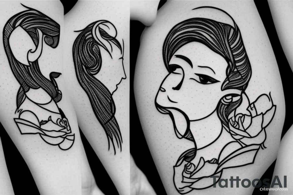 Babyface side profile Silhouette with beautiful background and special meaning tattoo idea