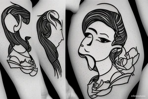 Babyface side profile Silhouette with beautiful background and special meaning tattoo idea