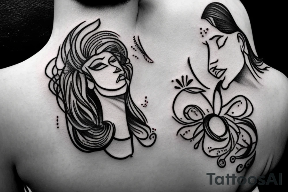 Babyface side profile Silhouette with beautiful background and special meaning tattoo idea