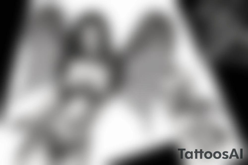 Fall angel Kill women in bikini tattoo idea