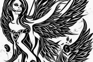 Fall angel Kill women tattoo idea