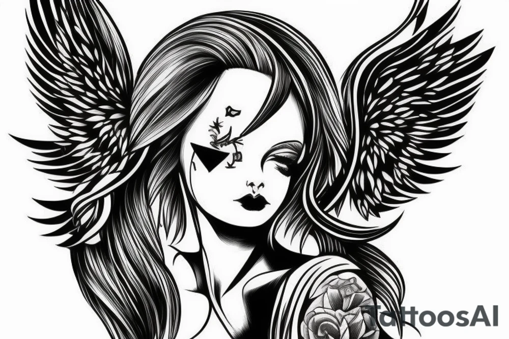 Fall angel Kill women tattoo idea