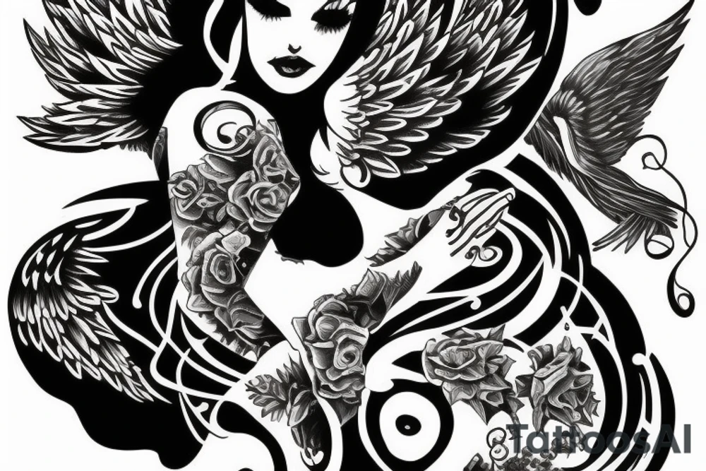 Fall angel Kill women tattoo idea