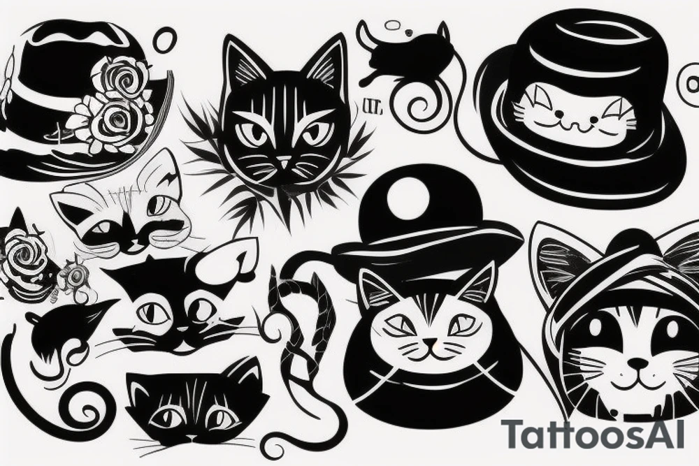 Cat with a hat tattoo idea