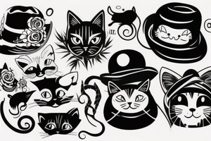 Cat with a hat tattoo idea