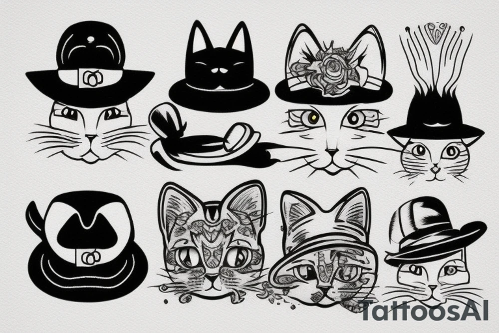 Cat with a hat tattoo idea
