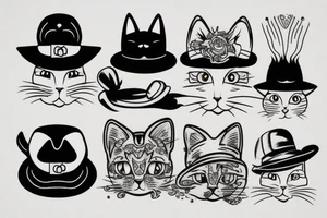 Cat with a hat tattoo idea