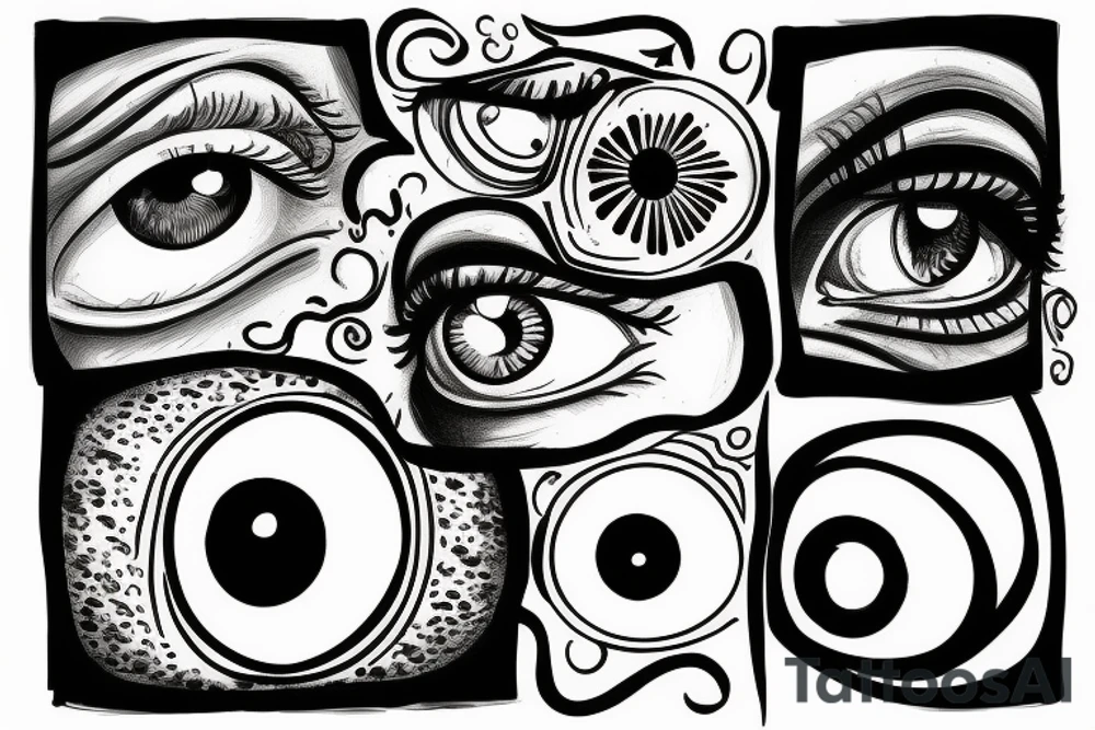 A eye with shine around it tattoo idea