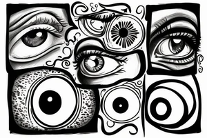 A eye with shine around it tattoo idea