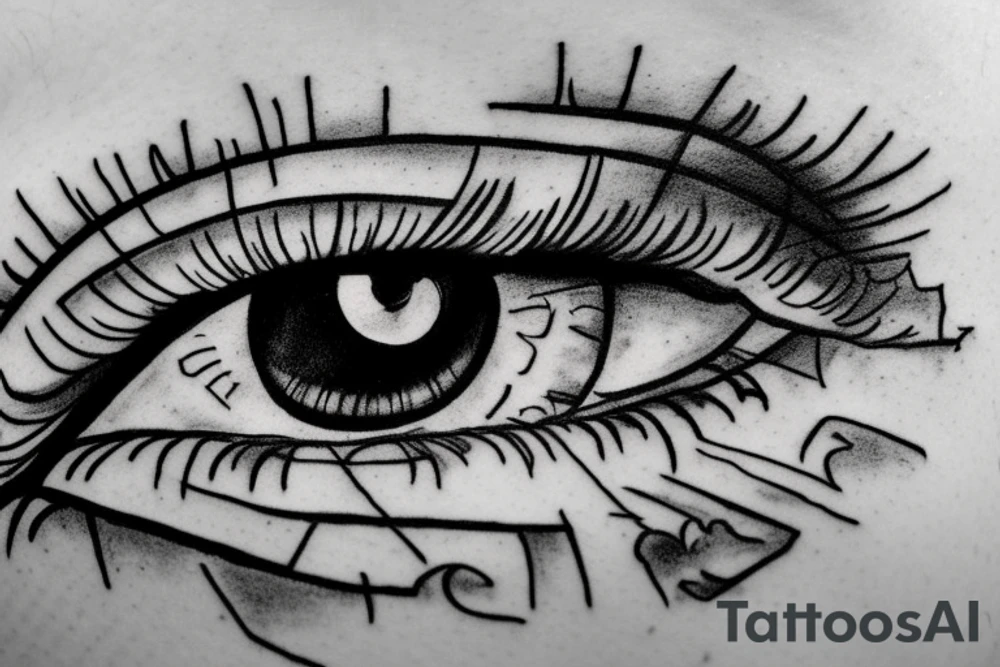 A eye with shine around it tattoo idea
