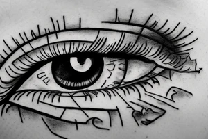 A eye with shine around it tattoo idea