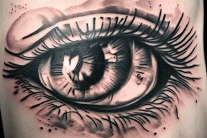 A eye with shine around it tattoo idea