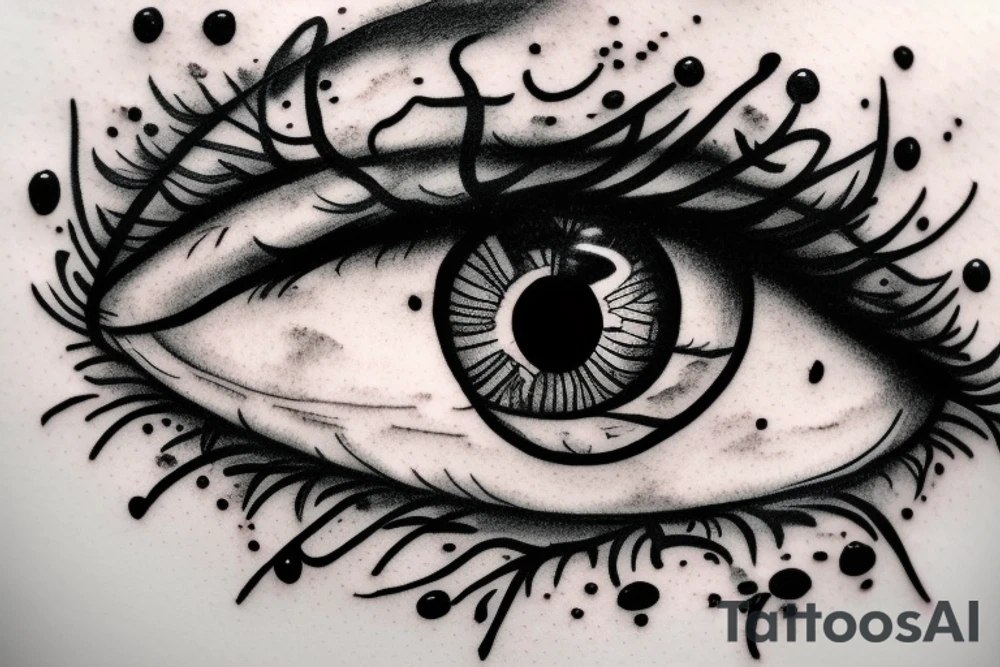A eye with shine around it tattoo idea
