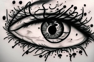A eye with shine around it tattoo idea