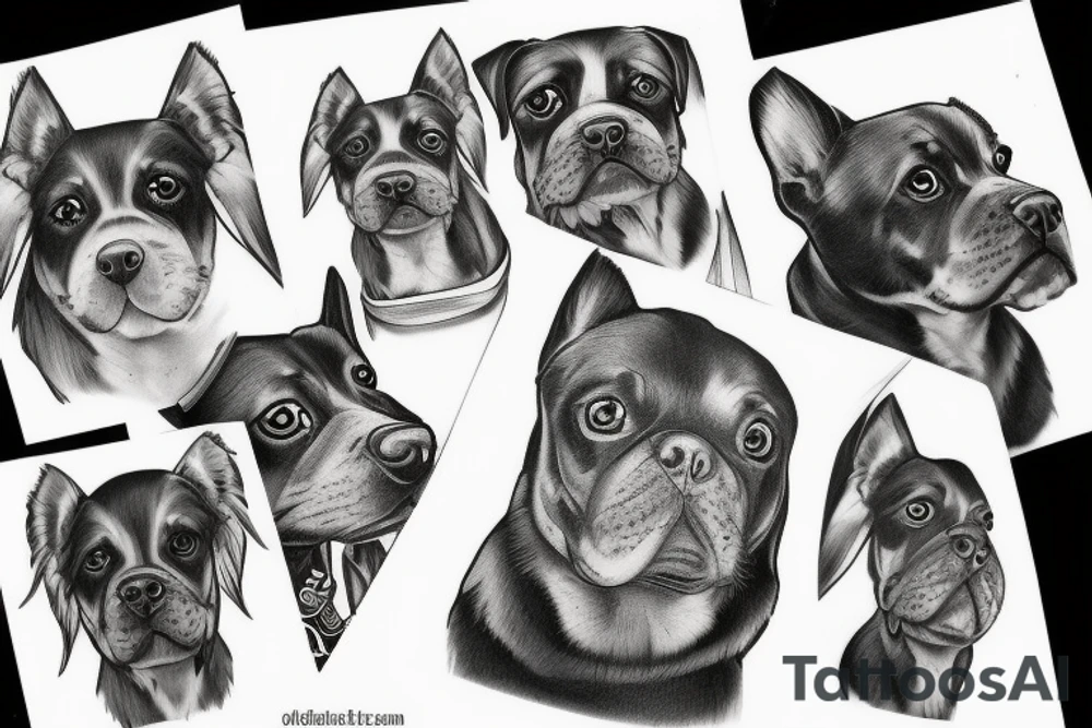 Dog looking at tattoo idea