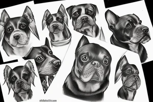 Dog looking at tattoo idea
