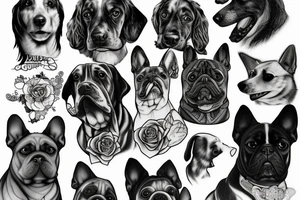 Dog looking at tattoo idea