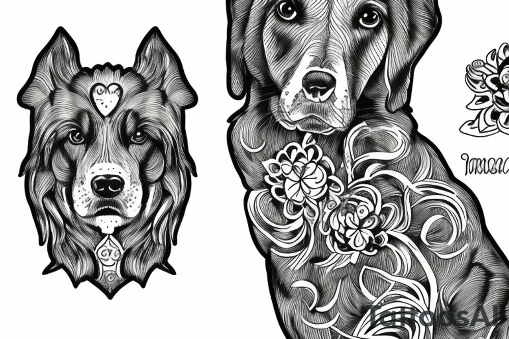 Bolognese dog white tattoo idea