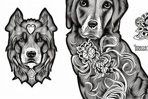 Bolognese dog white tattoo idea