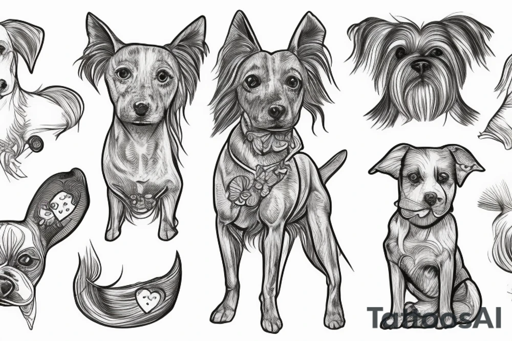 Bolognese dog white tattoo idea