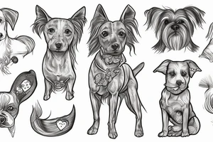 Bolognese dog white tattoo idea