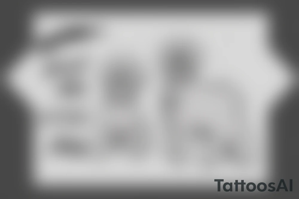 Bichon Frisé white with a banner with the text: Vichie tattoo idea