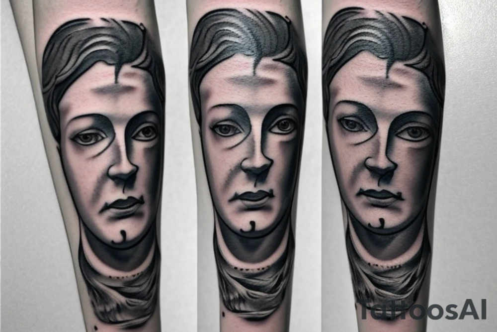 The David statue with a tear from its eye tattoo idea