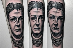 The David statue with a tear from its eye tattoo idea