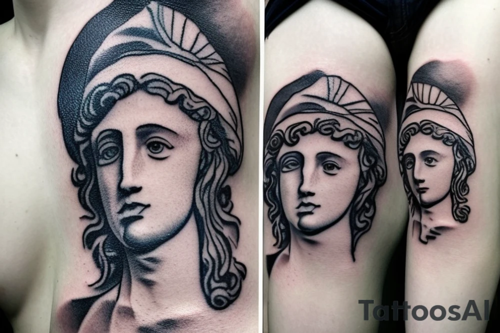 The David statue with a tear from its eye tattoo idea