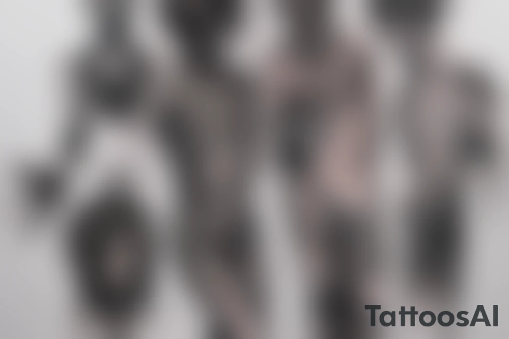 David sculpture on gothic style tattoo idea
